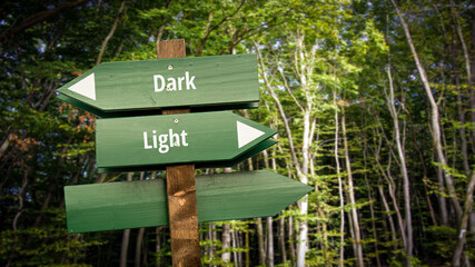 Street Sign Light versus Dark