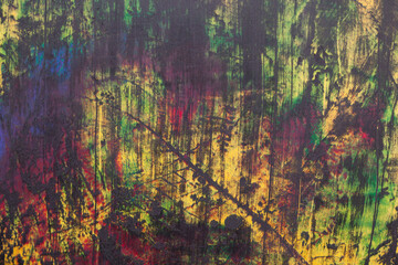 Wielokolorowe abstrakcyjne tło namalowane farbami olejnymi.