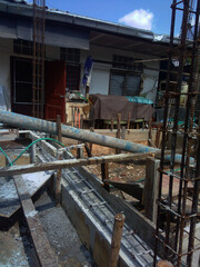   Photo Cement  Hpme  Walkway Brick Construction Background With steel bars  from thailand