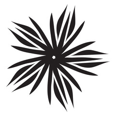 Fototapeta premium Abstract decorative flower. Black icon on white background. Vector illustration.