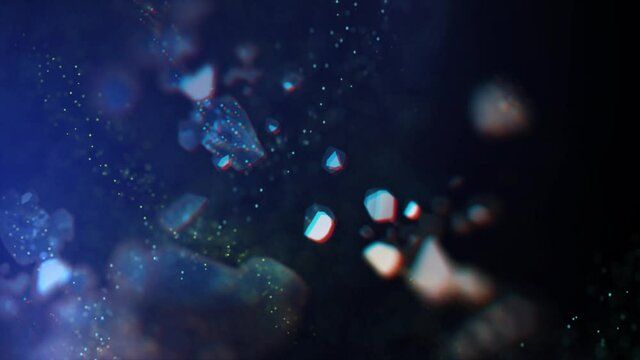 4k Beautiful 4k abstract particles slow floating and light flare