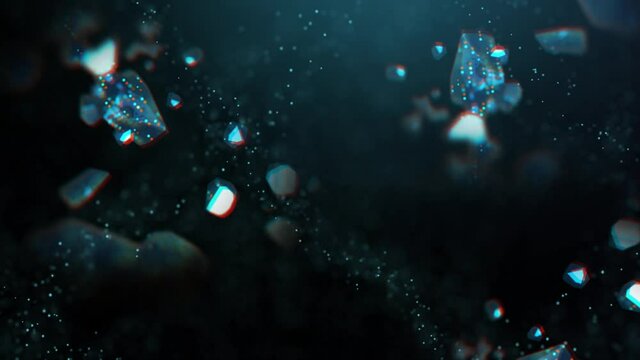 4k Beautiful 4k abstract particles slow floating and light flare