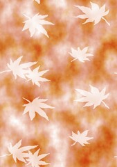 image of maple leaves in autumn and yellow-orange blurred background,seamless pattern