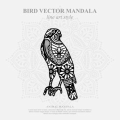 Bird Vector Mandala Line Art Style