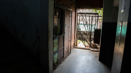 bangkok thailand 10/9/20 , Old building in chinatown area, Creepy & vintage abandoned emotional.