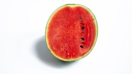 Sliced ripe watermelon isolate on the white background.
