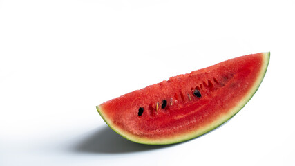 Fototapeta na wymiar Sliced ripe watermelon isolate on the white background.