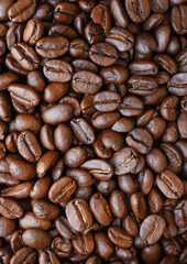  Close up of coffee beans for background                                