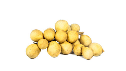 langsat fruit picture, isolated on white background.