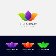 Lotus logo design, flower vector illustrations