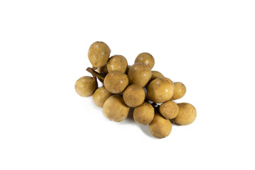 langsat fruit picture, isolated on white background.