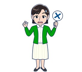 Beautiful woman in a green cardigan