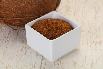 Coconut brown sugar in the bowl