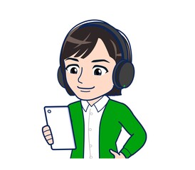 Beautiful woman in a green cardigan