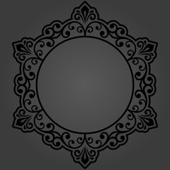 Elegant vintage vector ornament in classic style. Abstract traditional round dark pattern with oriental elements. Classic vintage pattern