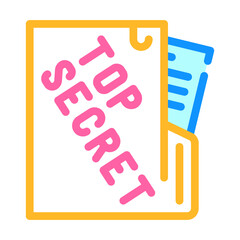 top secret documents color icon vector illustration