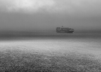 ship in fog