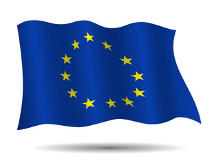 Europian Union Flag Vector Closeup Illustration	