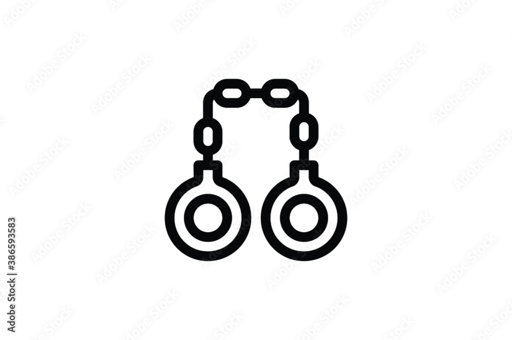 Poster police outline icon - handcuff