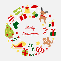 Christmas card with Christmas symbol - colorful