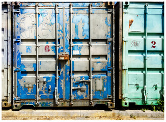 Multi-Coloured Metal Shipping Containers