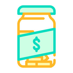 money box with coins color icon vector illustration