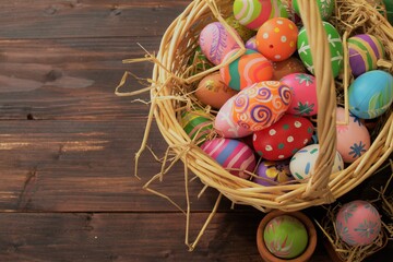 Easter eggs in the basket