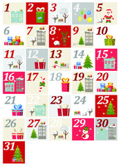 winter illustration in flat style, holiday background