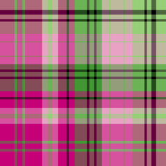 Seamless pattern in bright pink and green colors for plaid, fabric, textile, clothes, tablecloth and other things. Vector image.