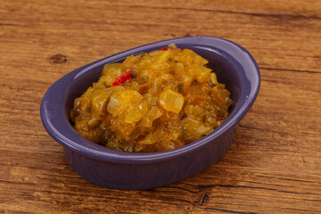 Relish sauce with cucumbers and mustard