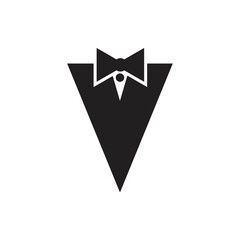 V letter with tie logo design vector
