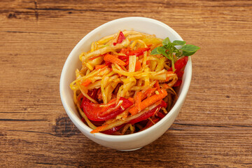 Cabbage salad with carrot and pepper