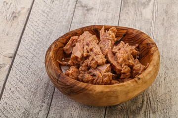 Canned tuna fillet for salad