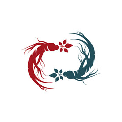 Ginseng Wave Logo Template vector symbol