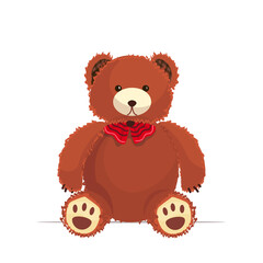 funny teddy bear cute toy icon vector illustration
