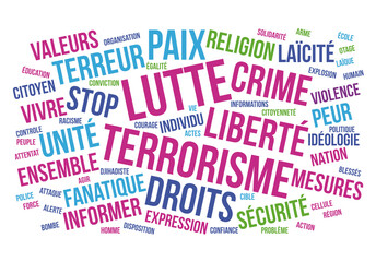 Fototapeta premium Terrorisme, lutte ensemble contre le terrorisme pour la paix et la liberté