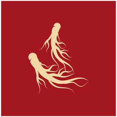 Ginseng Wave Logo Template vector symbol