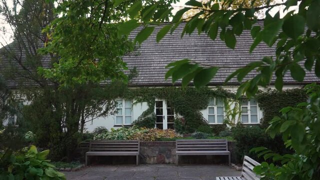 Palace in Zelazowa Wola Park, Poland, Europe, September 2020, natural park in zelazowa wola. The birthplace of Frederic Chopin composer.