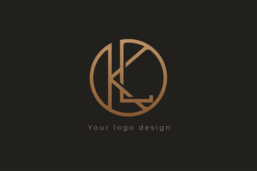 Abstract initial letter K and L logo, usable for branding and business logos, Flat Logo Design Template, vector illustration