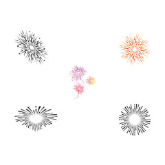 Set Fireworks Logo Template vector symbol