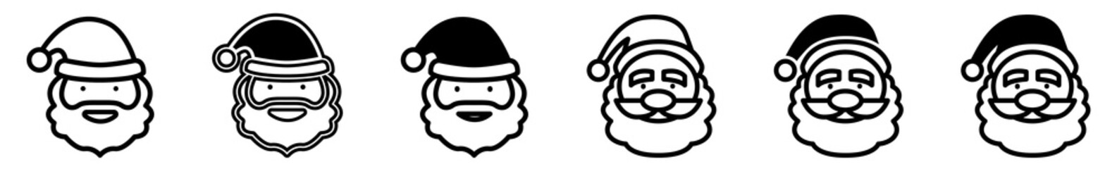 Santa Claus Icon Set | Santa Claus Vector Illustration Logo | Santa Claus Icons | Christmas Isolated Collection