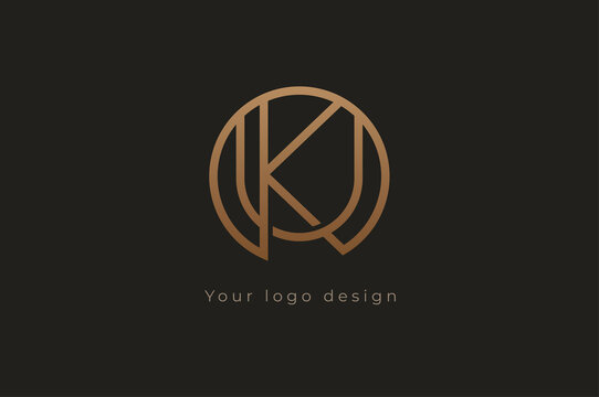 Abstract initial letter K and U logo, usable for branding and business logos, Flat Logo Design Template, vector illustration