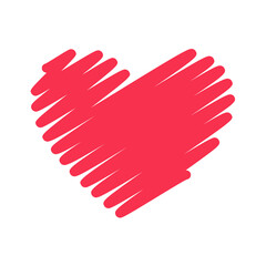 Red heart shaped scribble stripes.