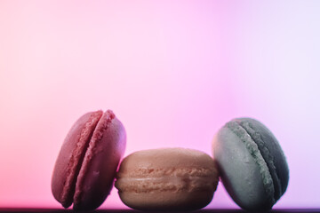 macaroons on a wooden background