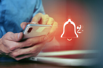 Bell icon for incoming message.