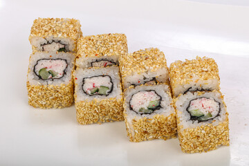 Japanese roll with salmon and cheese