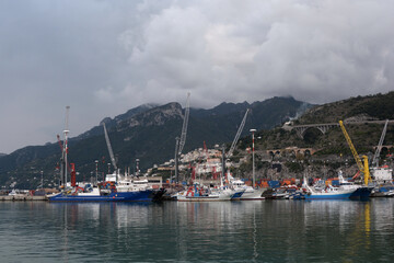 PORTO DI SALERNO,SUD ITALIA,OTTOBRE 2020.