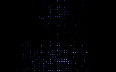 Dark Black vector background with bubbles.