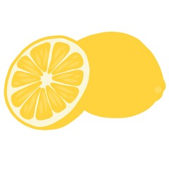 Isolated on white background whole lemon and half lemon