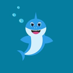 baby shark  greeting card vector	